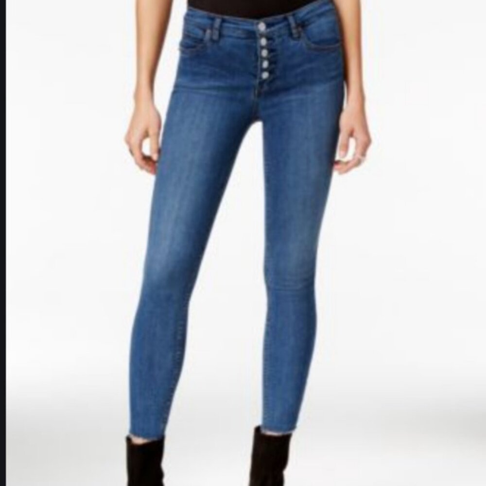 Free People Reagan Raw-Hem button fly Skinny Jeans